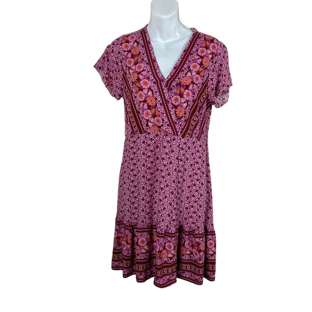 Pink Floral Wrap Dress size S